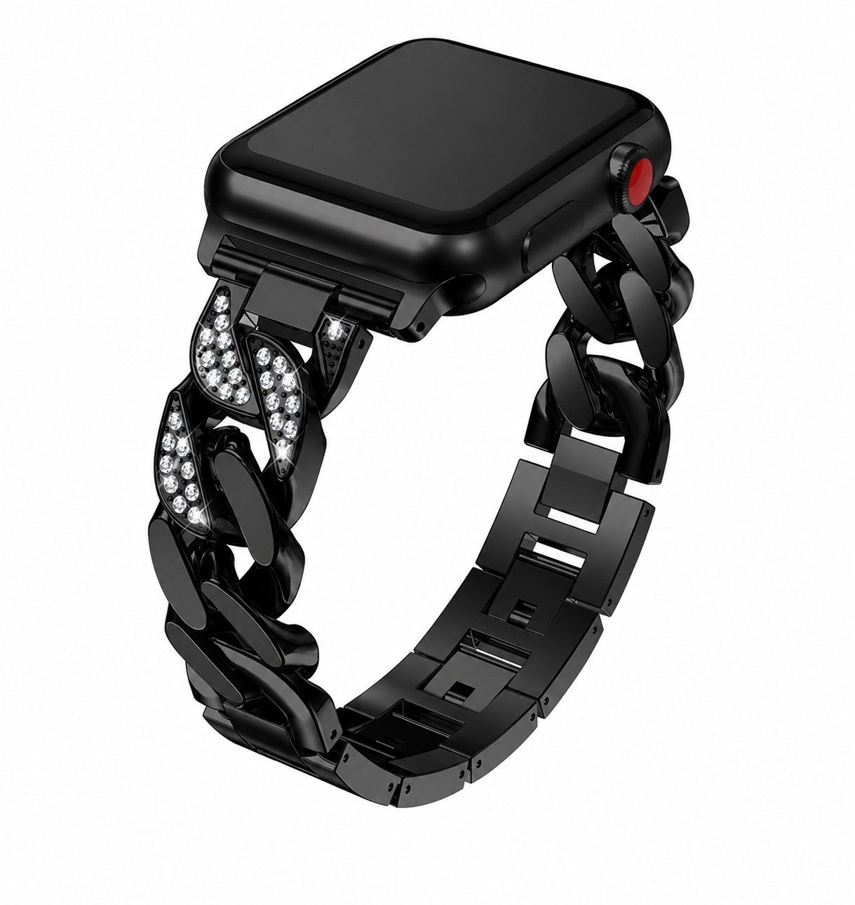 Dámský ocelový řemínek s kamínky na Apple Watch 42/44/45/46/49mm