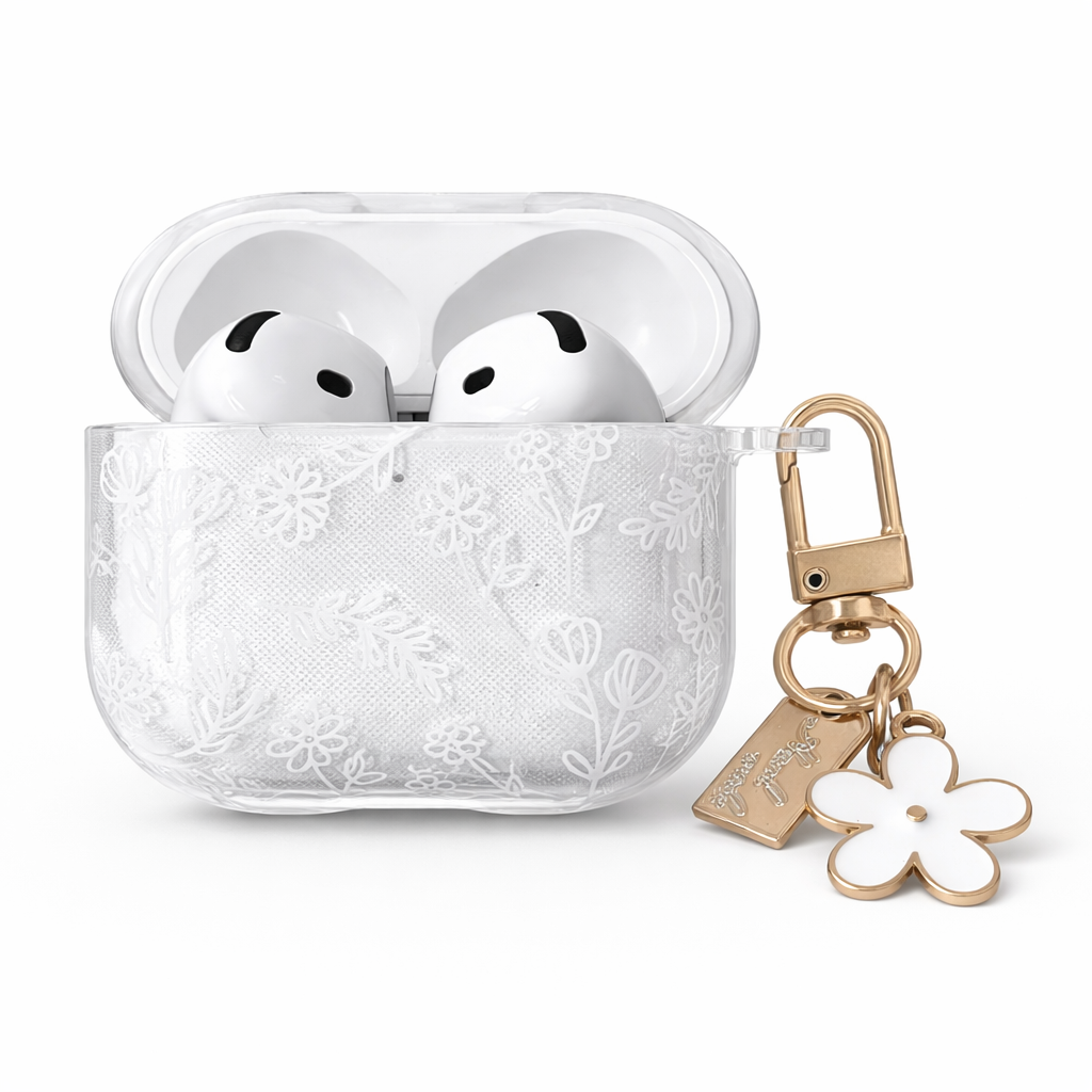 Průhledný květinový obal na Apple AirPods Pro 3