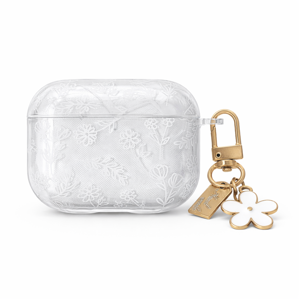 Průhledný květinový obal na Apple AirPods Pro 3