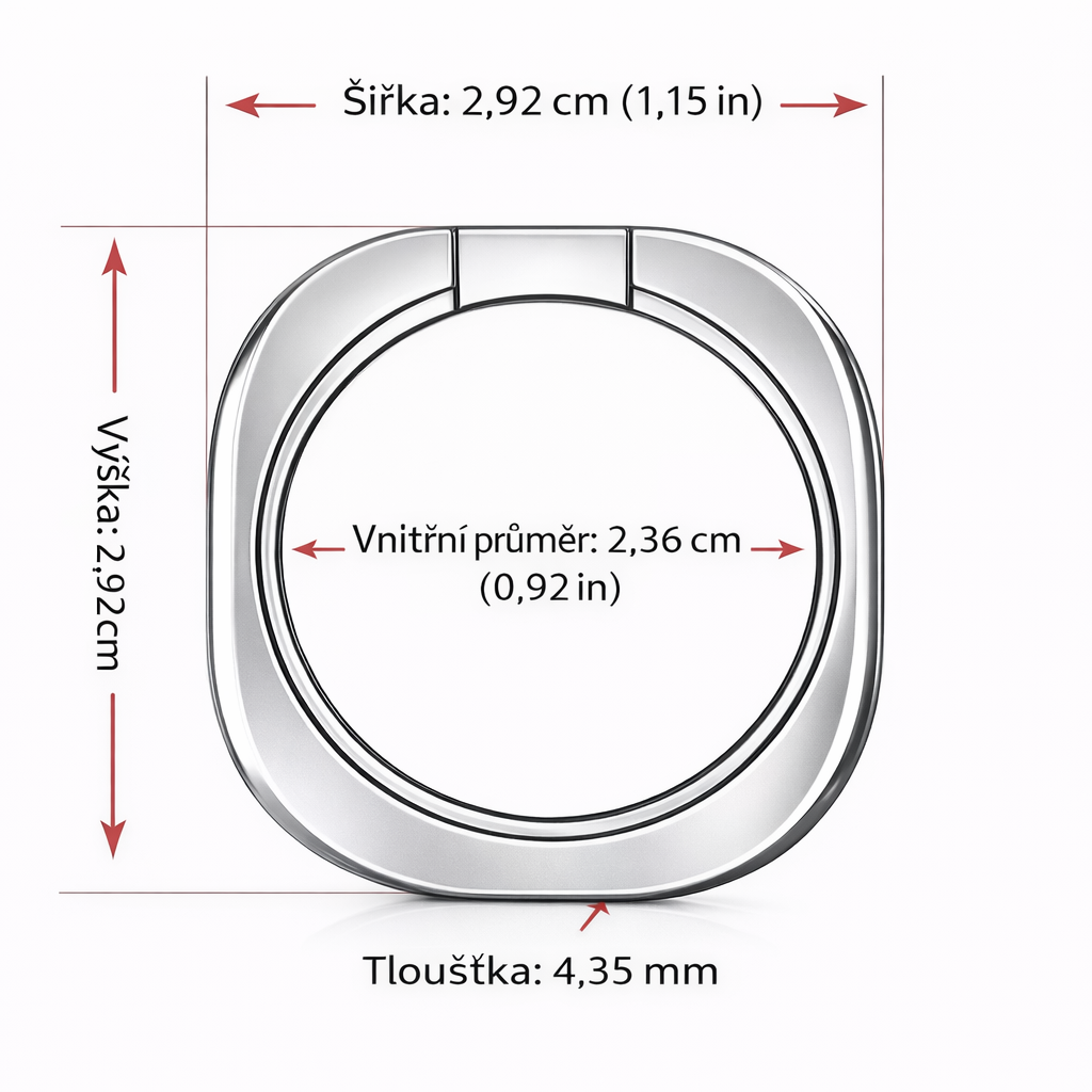 Nalepovací držák na prst na mobil hranatý