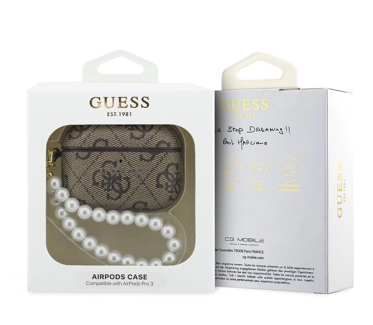 Guess PU 4G Classic Logo Pearl Strap Pouzdro