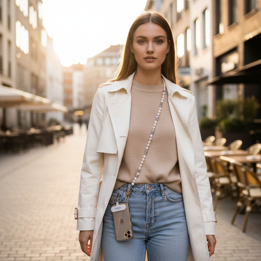 Guess Crossbody Popruh Pearl and 4G Charm