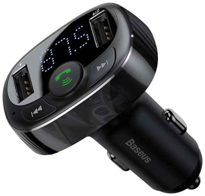 Baseus CCMT000001 S-09A 2x USB Nabíječka Do Auta a FM Transmitter Black