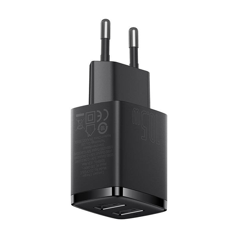 Baseus CCXJ010201 Compact Nabíječka 2xUSB 10,5W Black