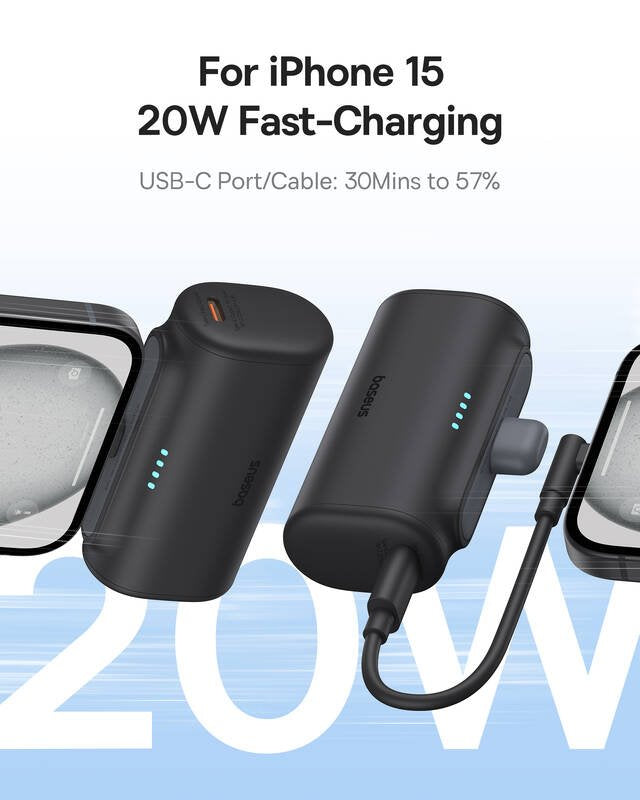 Baseus powerbanka 5000mAh 20W kompaktní rychlonabíjecí USB-C