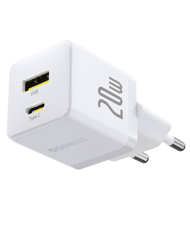 Baseus Palm Fast Nabíječka USB-A + USB-C 20W White