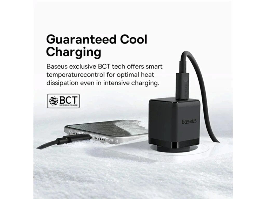 Baseus Palm Fast Nabíječka USB-C 20W + Datový Kabel USB-C/USB-C 1m Black
