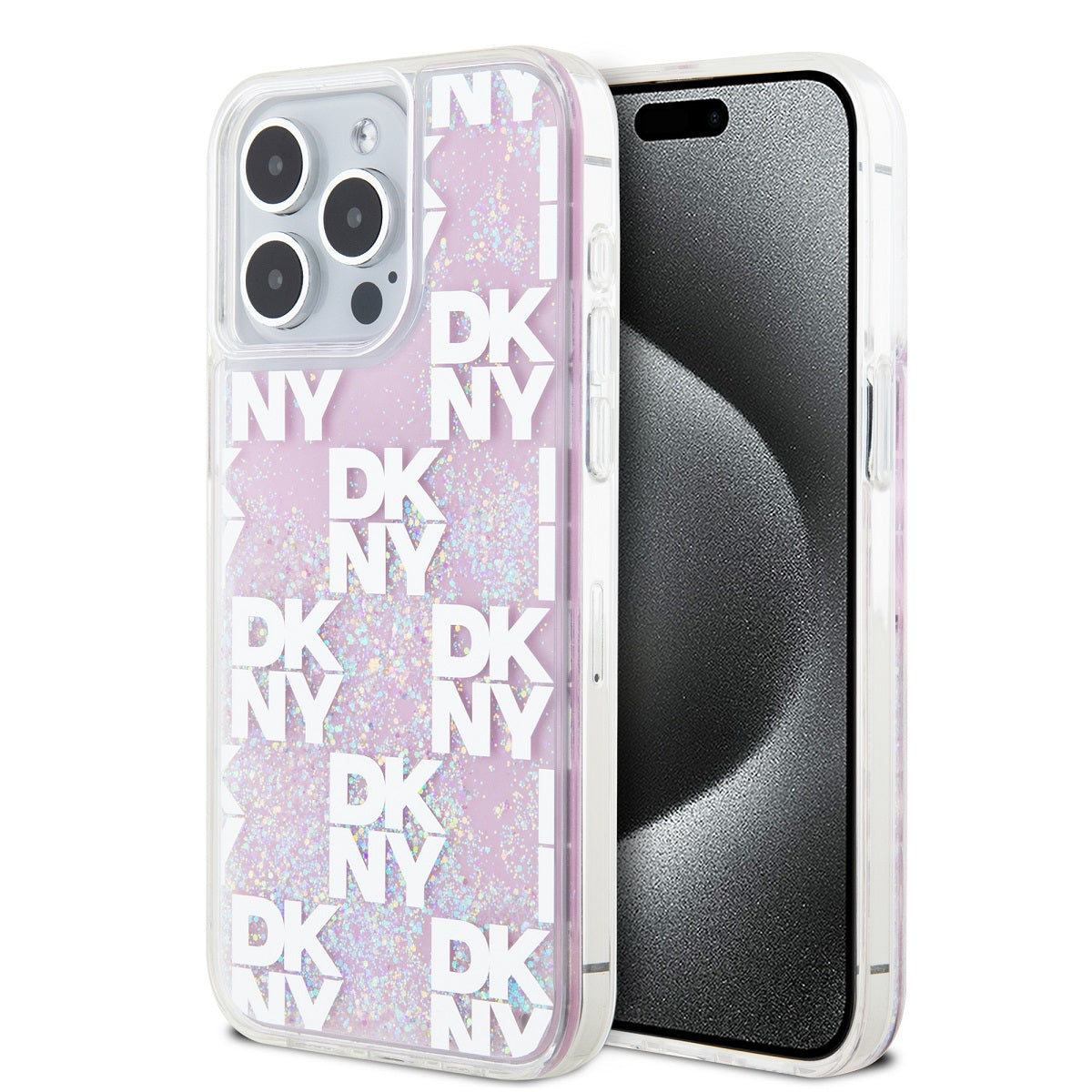 DKNY Liquid Glitter Checkered Pattern Zadní Kryt