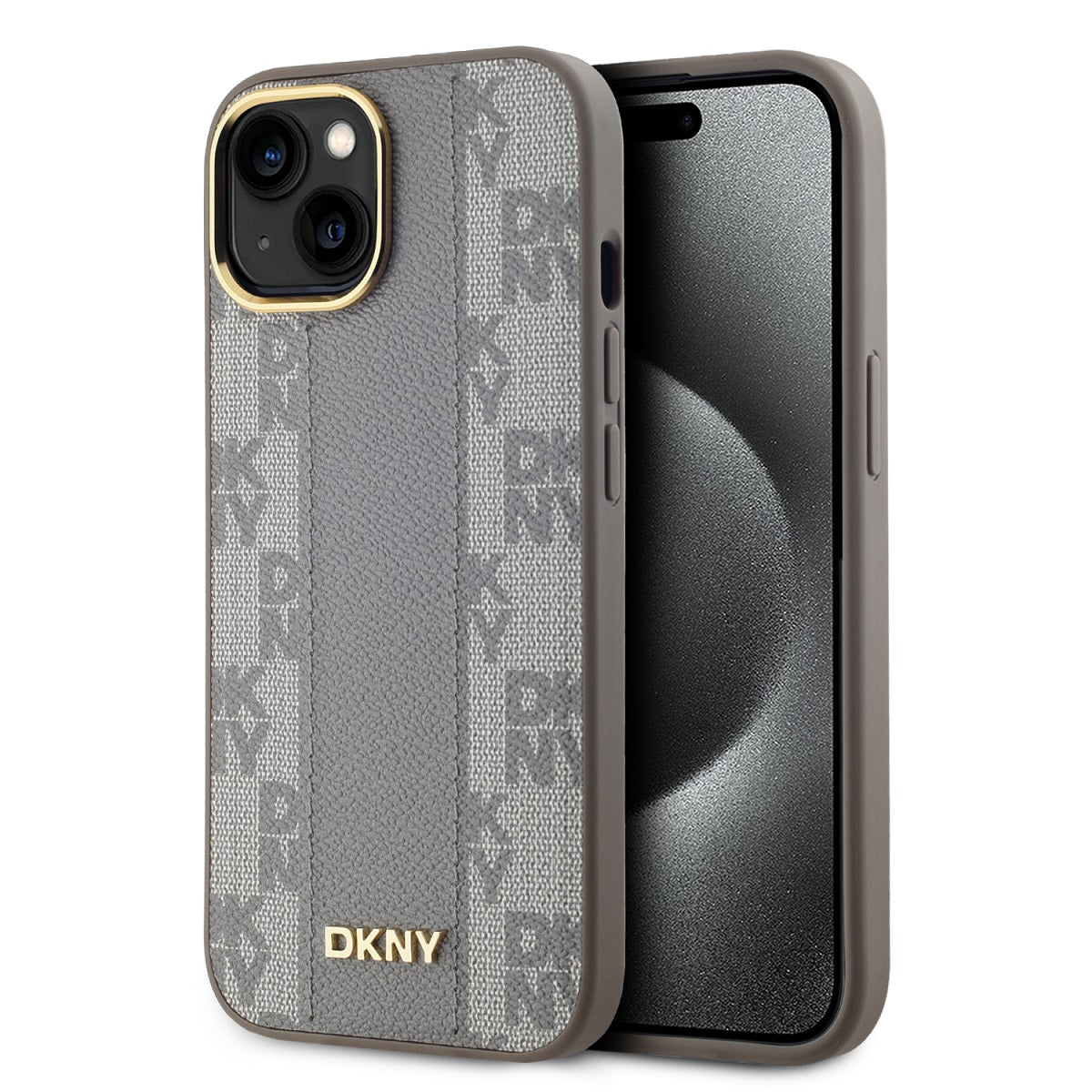 DKNY PU Leather Checkered Pattern Magsafe Zadní Kryt