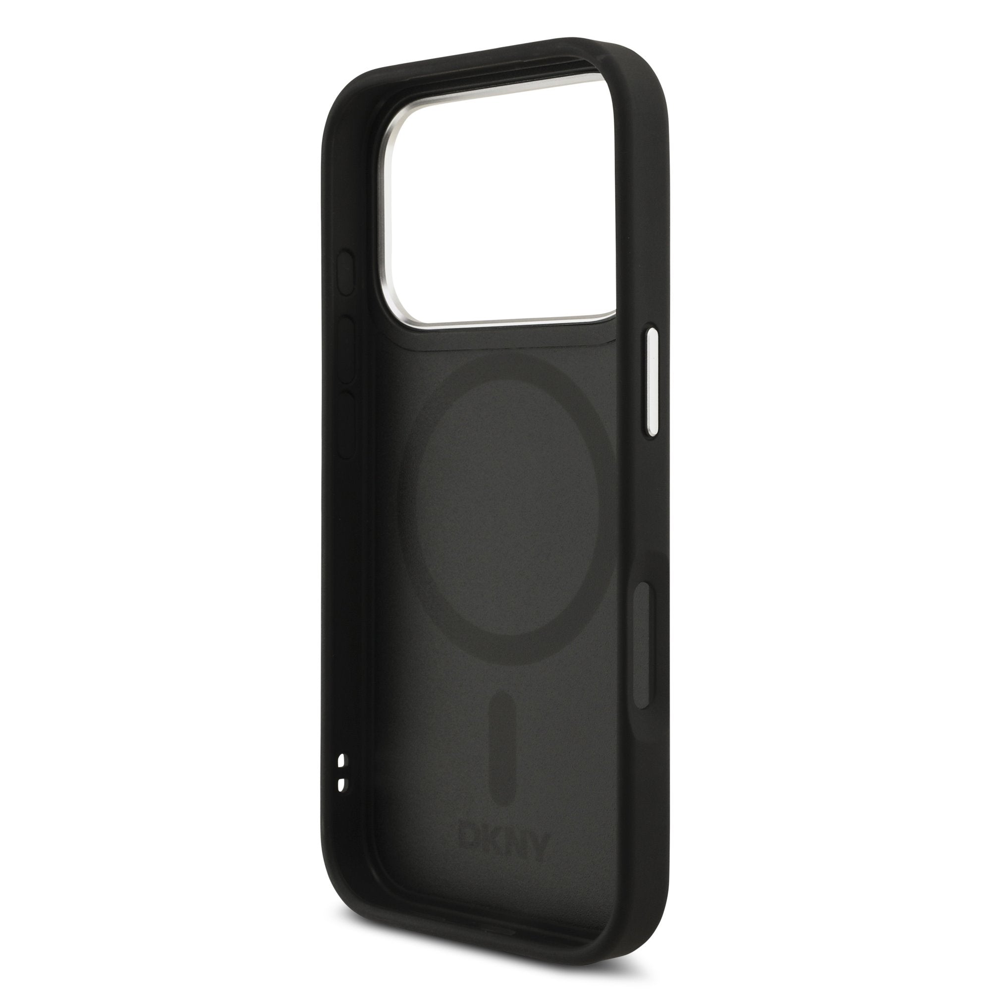 DKNY PU Leather Metal Logo Wrist Chain MagSafe Zadní Kryt