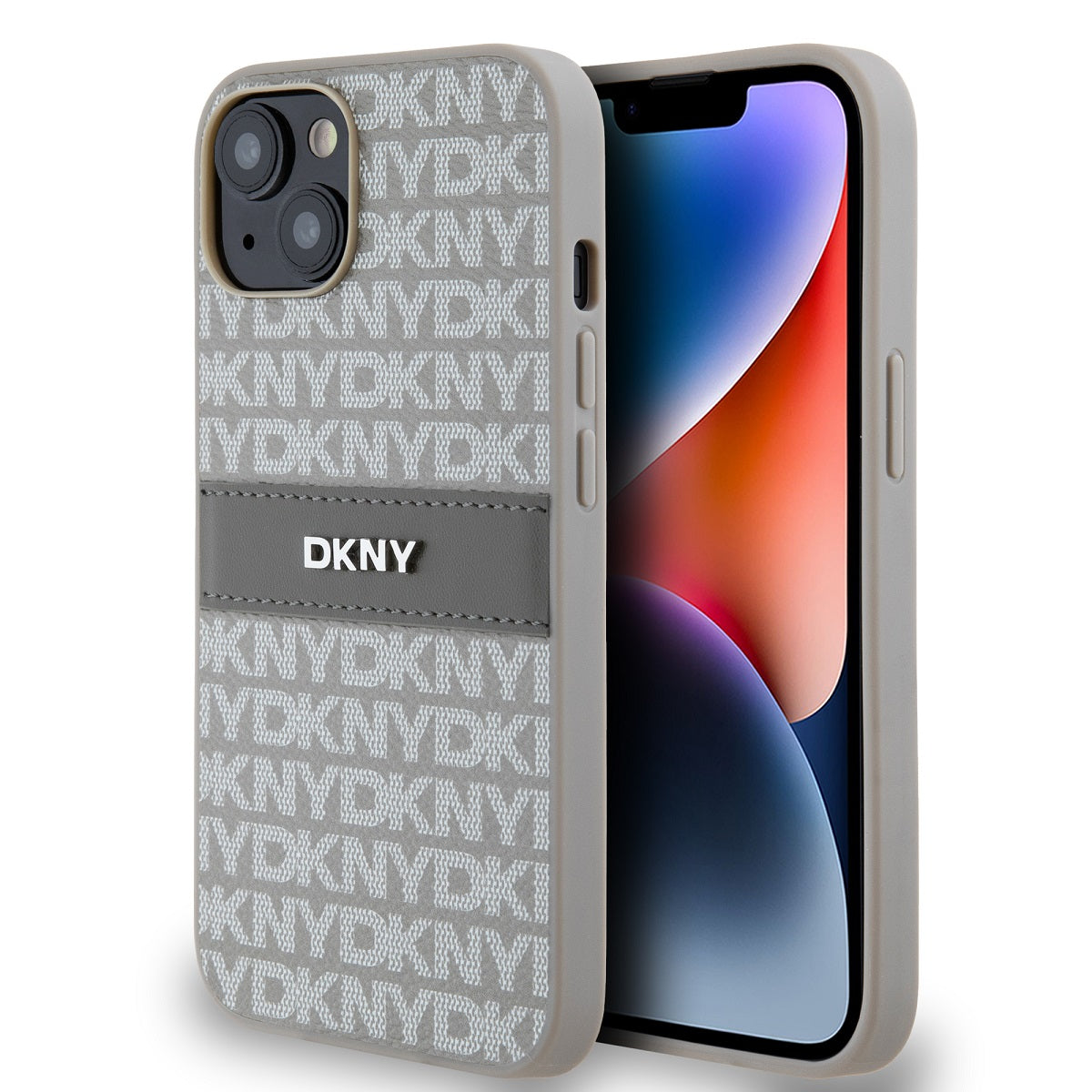 DKNY PU Leather Repeat Pattern Tonal Stripe Zadní Kryt - pohled 6