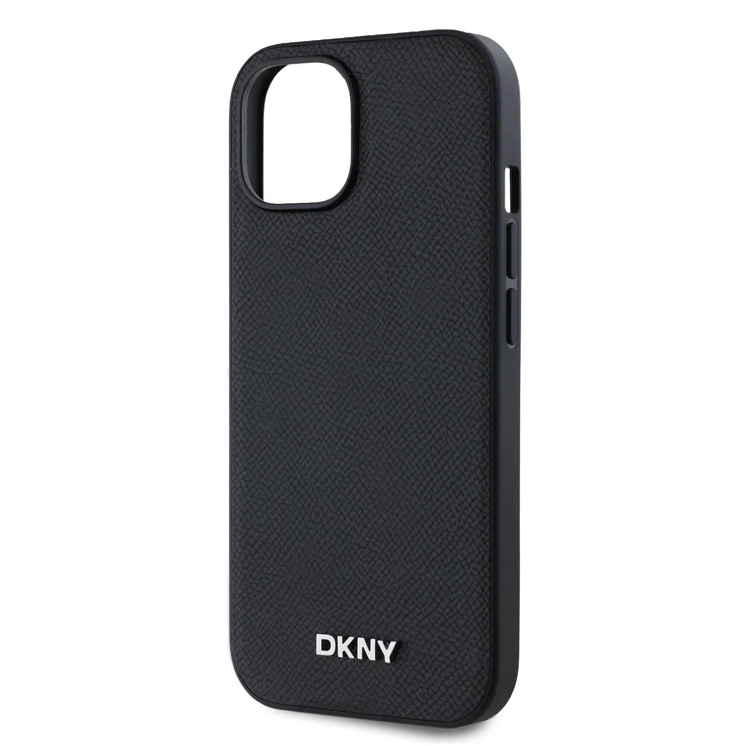 DKNY PU Leather Silver Metal Logo Magsafe Zadní Kryt