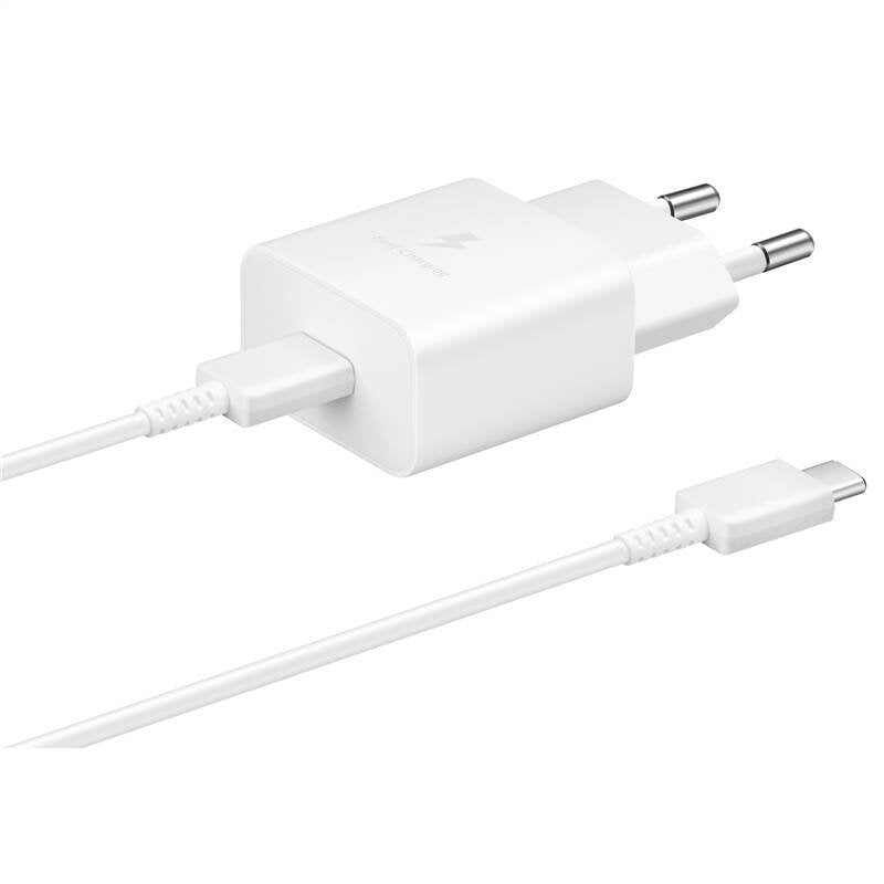 EP-T1510XWE Samsung USB-C 15W Cestovní nabíječka + USB-C Datový Kabel White 1m