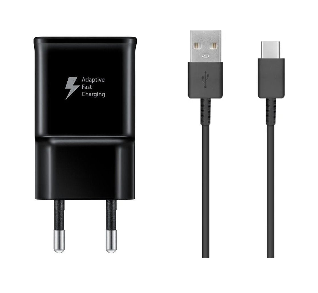 EP-TA200EBE + EP-DG970BBE Samsung 15W Cestovní nabíječka + USB-C Datový Kabel Black 1,5m