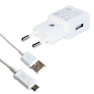 EP-TA50EWE + ECB-DU4AWE Samsung 8W Cestovní nabíječka + microUSB Datový Kabel White 1m