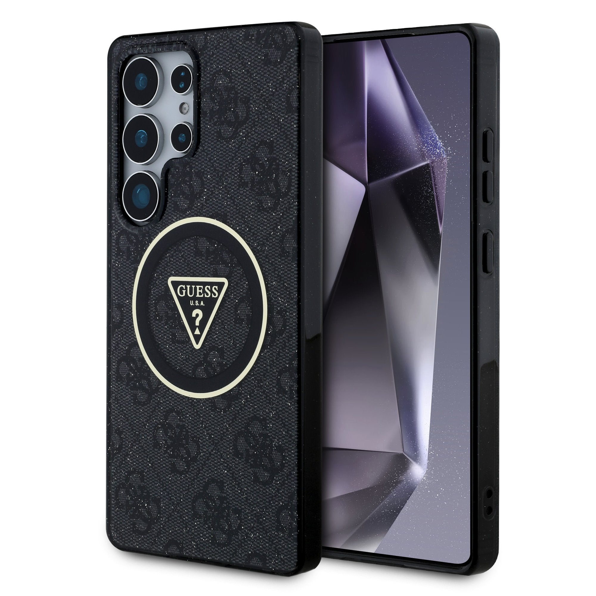 Guess MagSafe kryt na Samsung - IML 4G Glitter and Triangle Logo