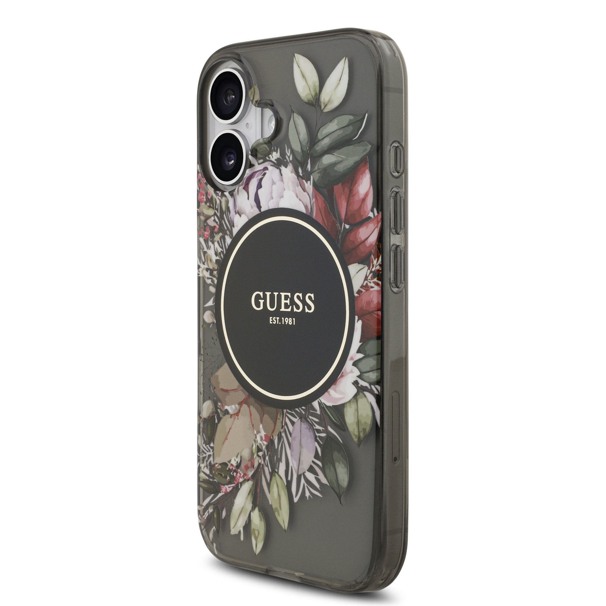 Guess MagSafe kryt na iPhone s náramkem IML Flowers Strap