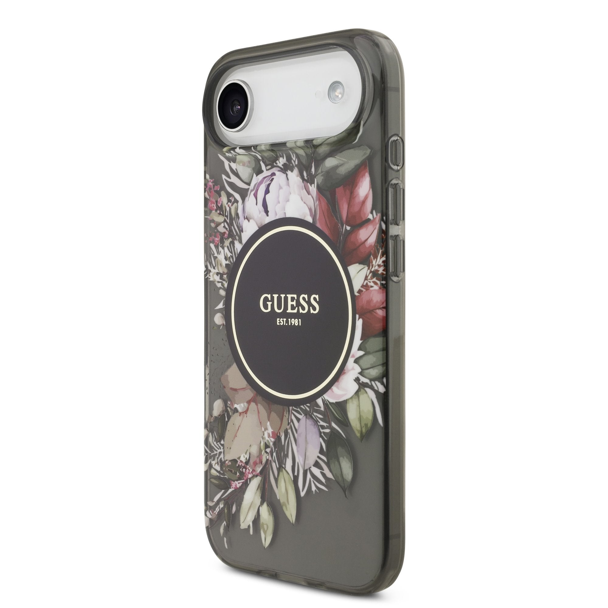Guess MagSafe kryt na iPhone s náramkem IML Flowers Strap