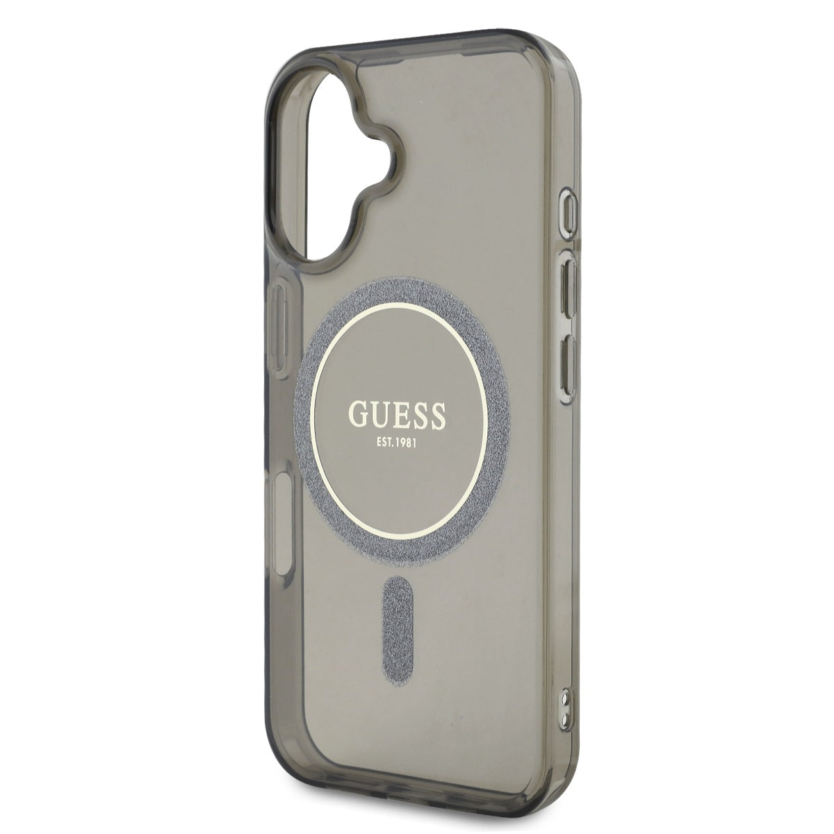 Guess MagSafe kryt na iPhone IML Glitter Ring