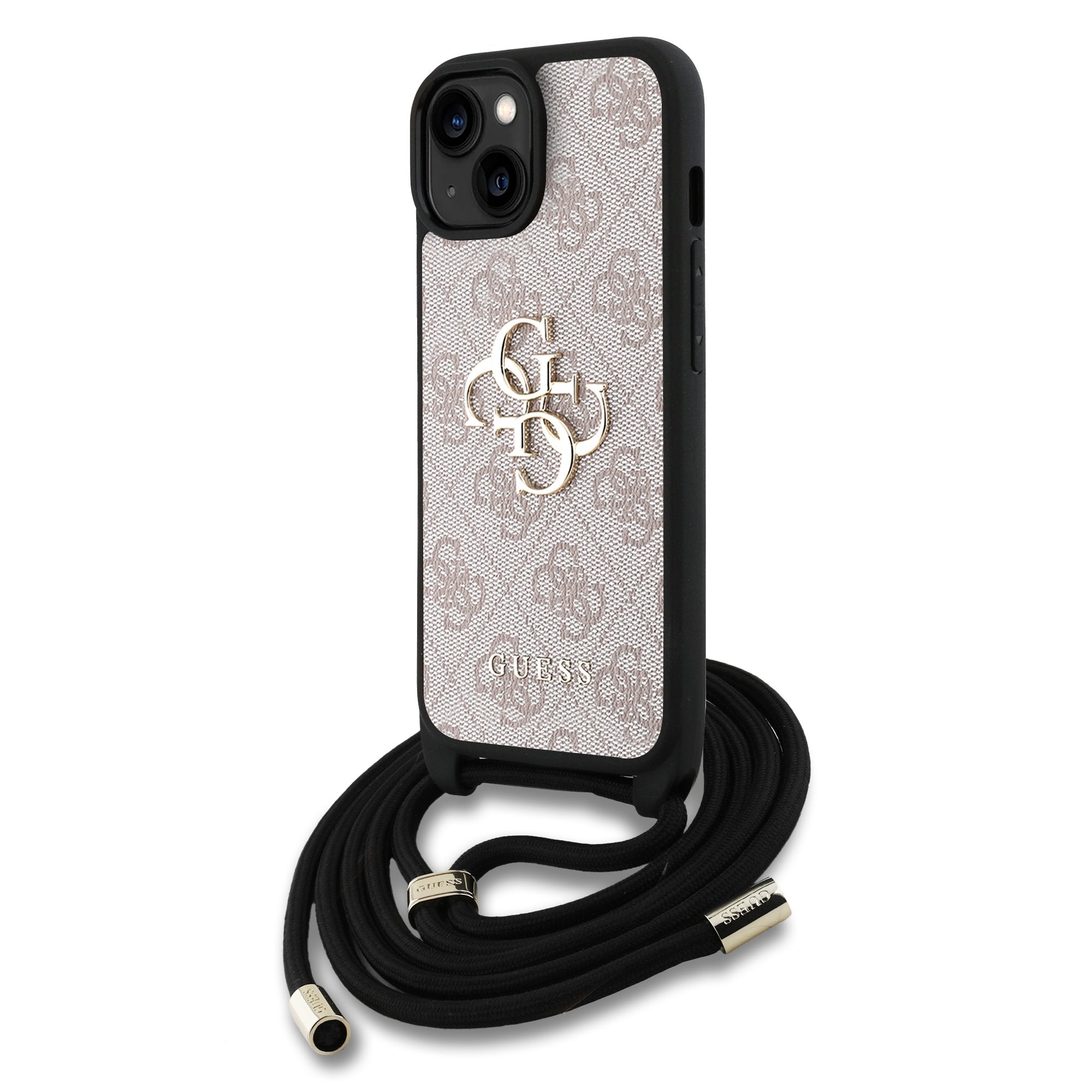 Guess kožený kryt na iPhone s crossbody popruhem 4G Metal Logo