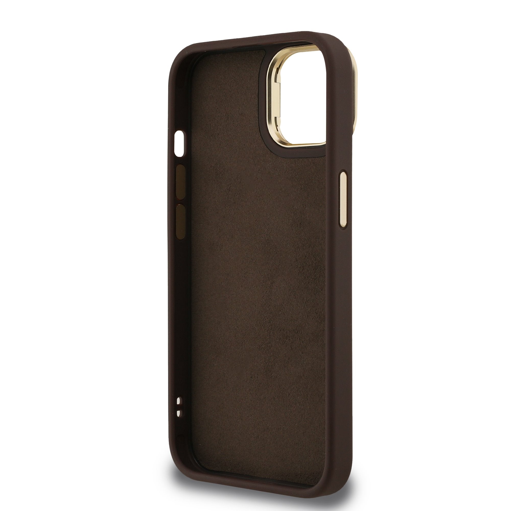 Guess kožený kryt na iPhone 4G Metal Logo Stand Camera Frame