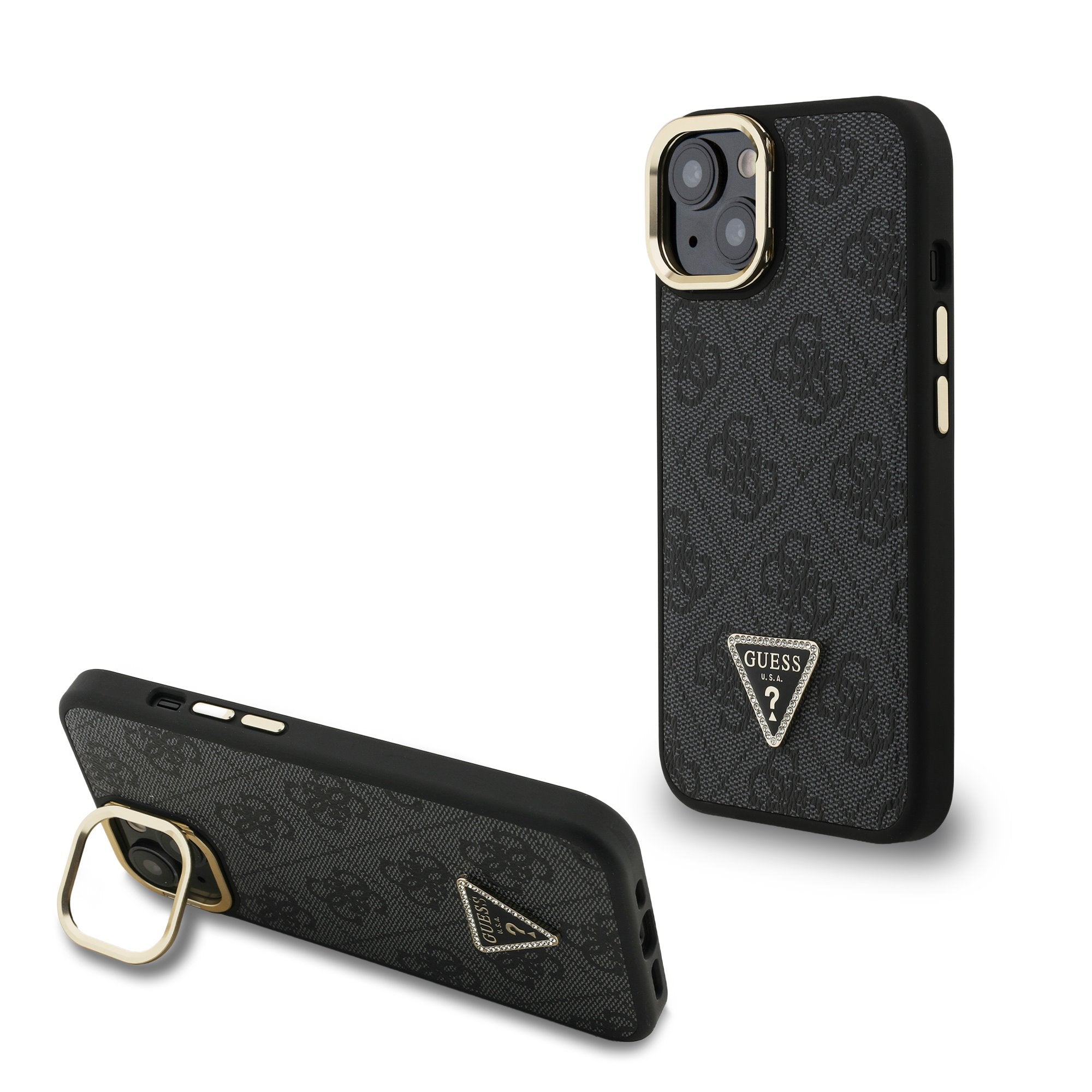 Guess MagSafe kryt na iPhone 4G Strass Triangle Logo Stand Camera Frame