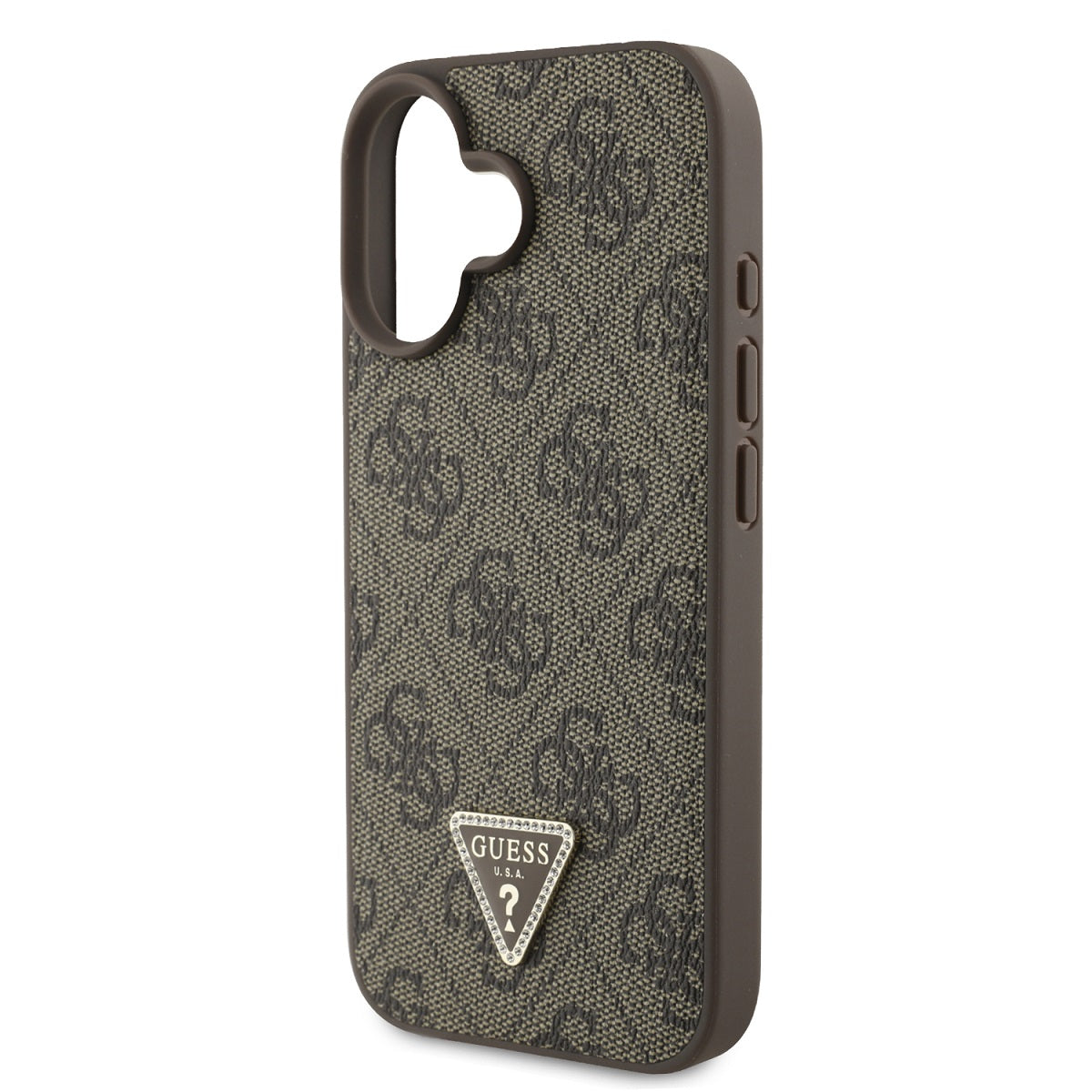 Guess kryt na iPhone s crossbody popruhem 4G Strass Triangle Metal Logo