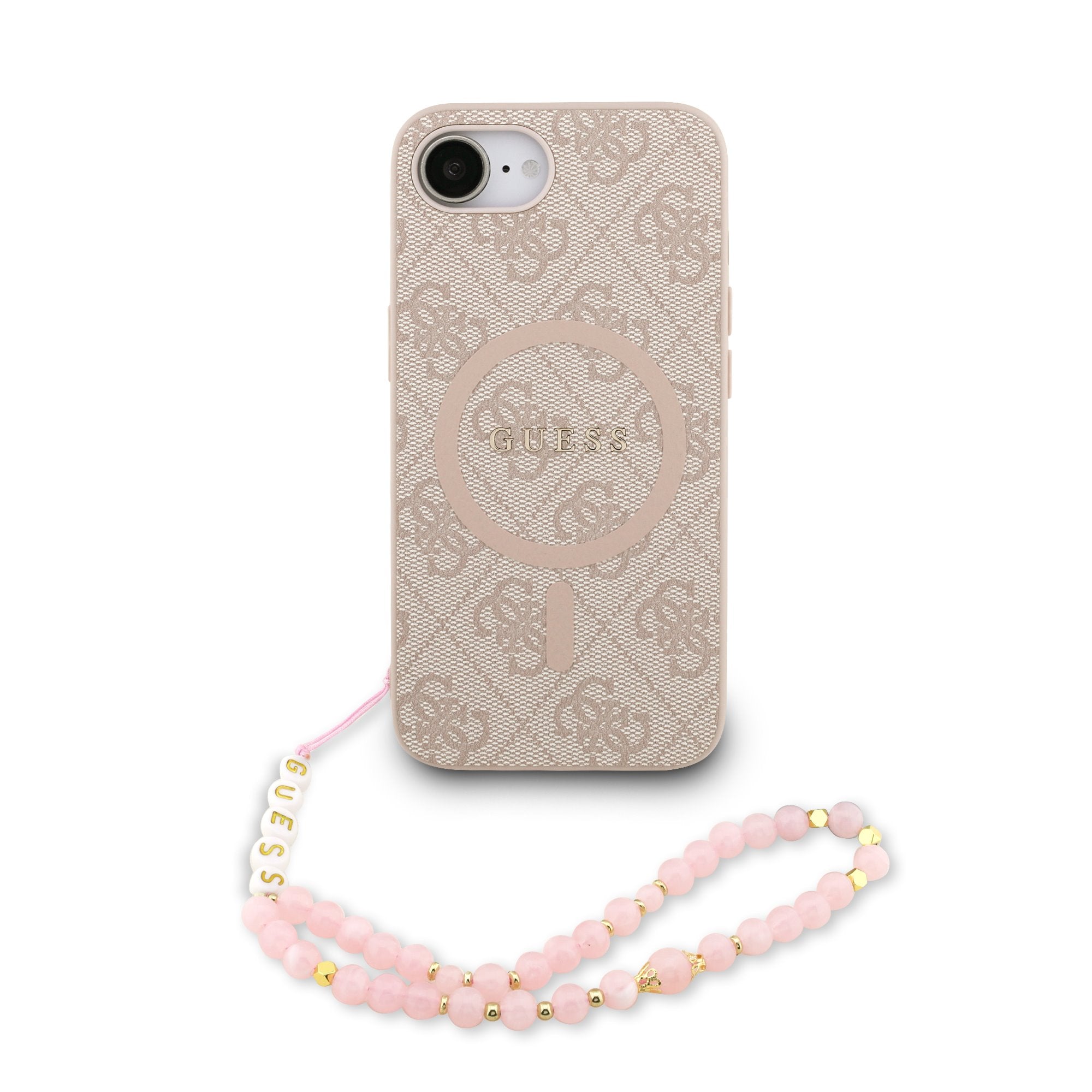 Guess MagSafe kožený kryt na iPhone s korálky 4G Colored Ring Strap
