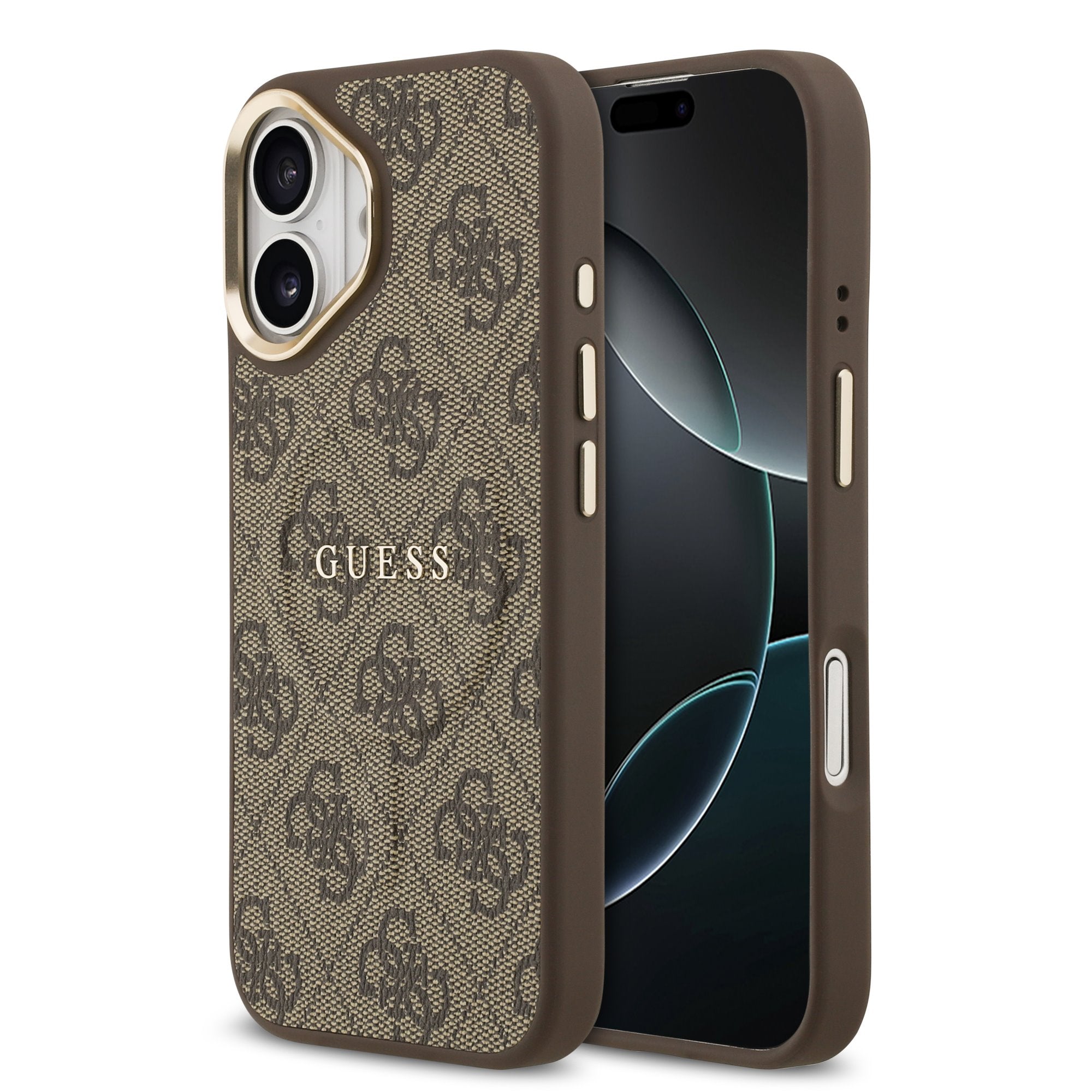Guess MagSafe kožený kryt na iPhone 4G Gold Frame