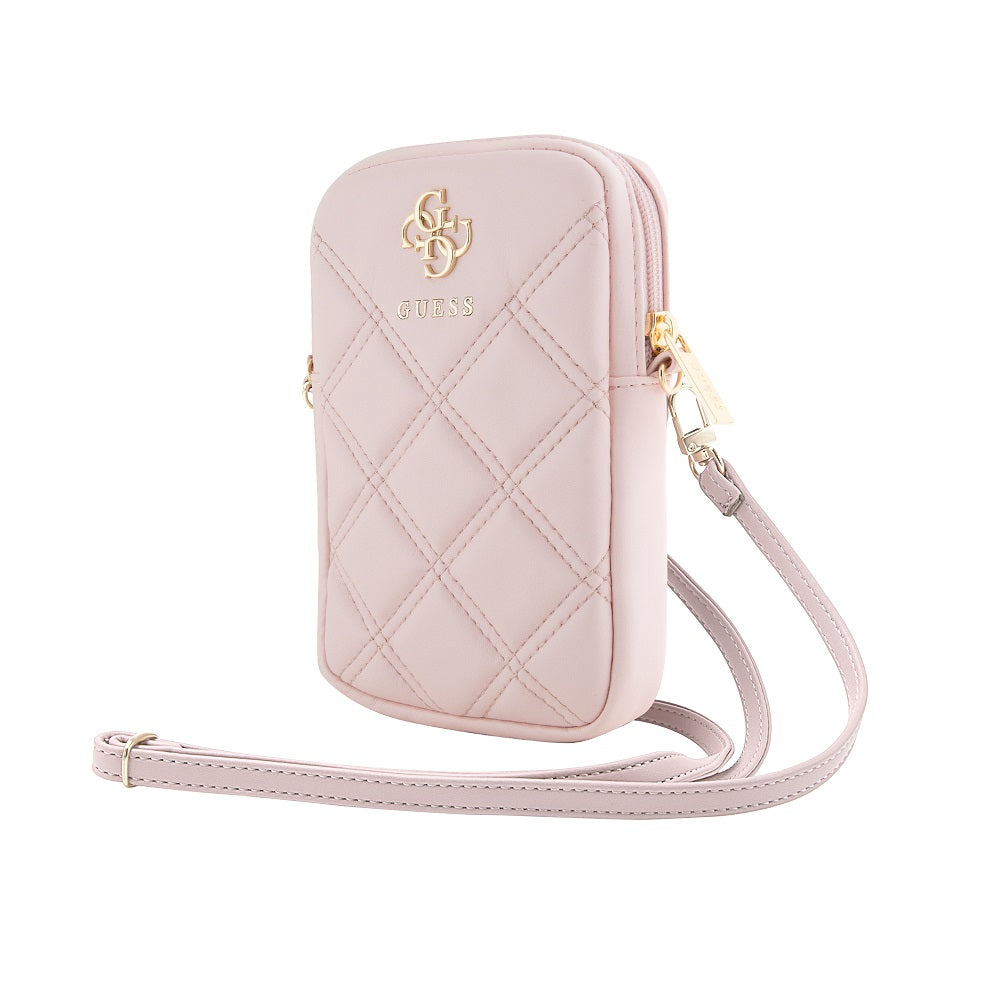 Guess PU Quilted 4G Metal Logo Taška na Telefon se Zipem - pohled 3