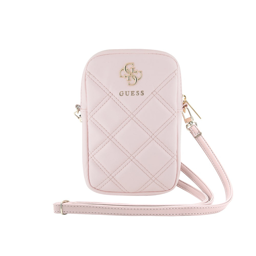 Guess PU Quilted 4G Metal Logo Taška na Telefon se Zipem - pohled 4