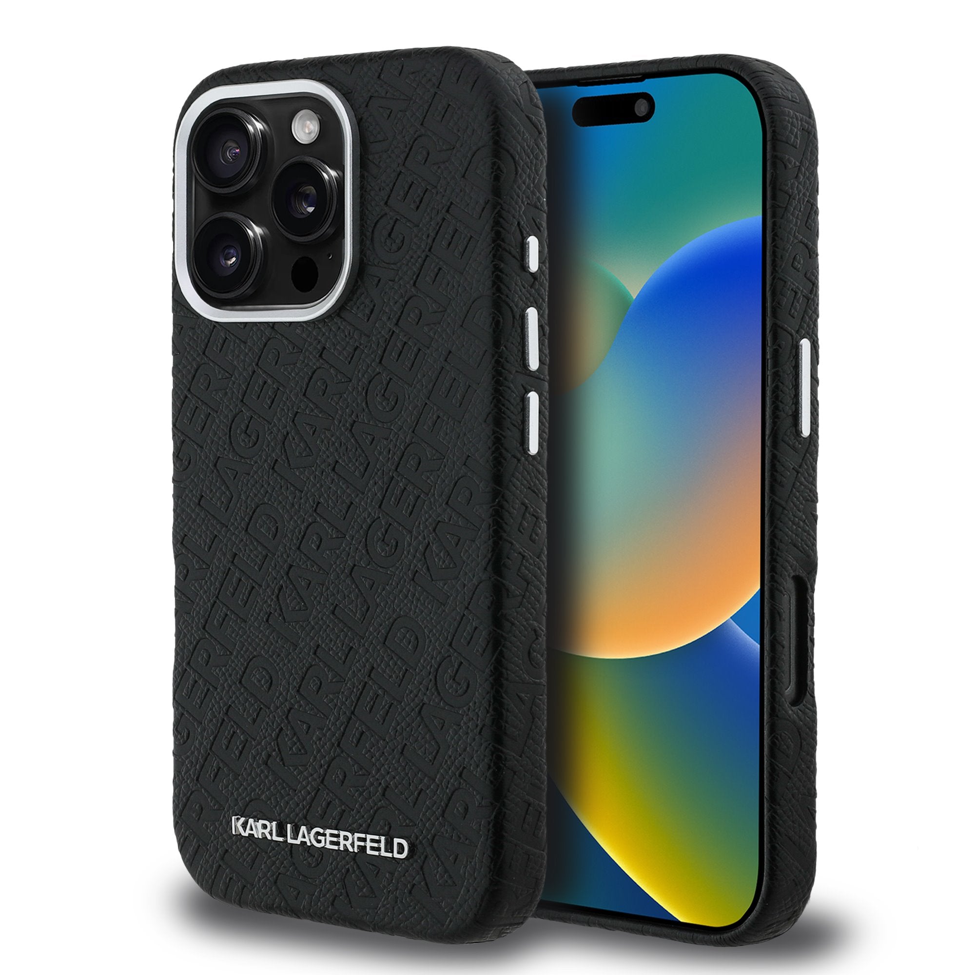 Karl Lagerfeld Grained PU Repeated Logo MagSafe Zadní Kryt