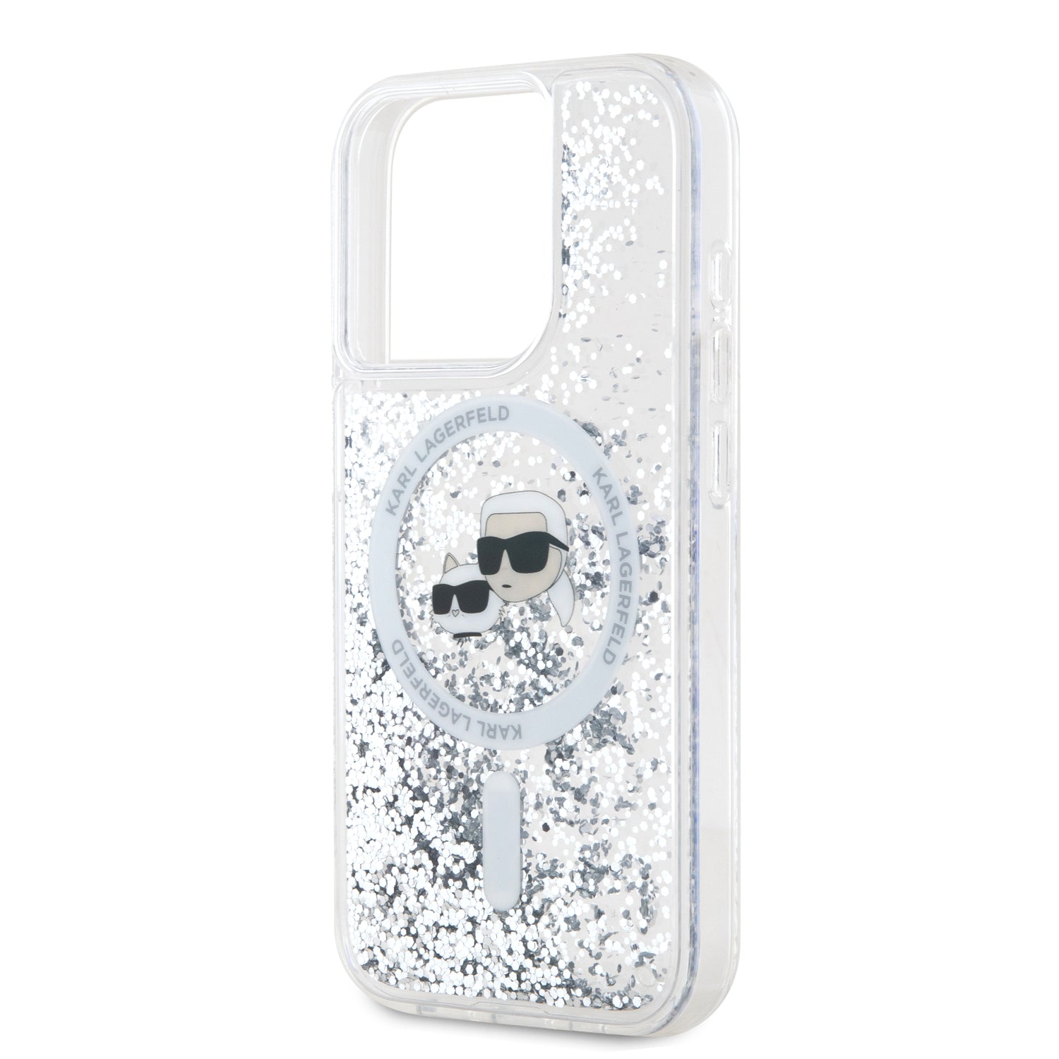 Karl Lagerfeld Liquid Glitter Karl and Choupette Heads MagSafe Zadní Kryt