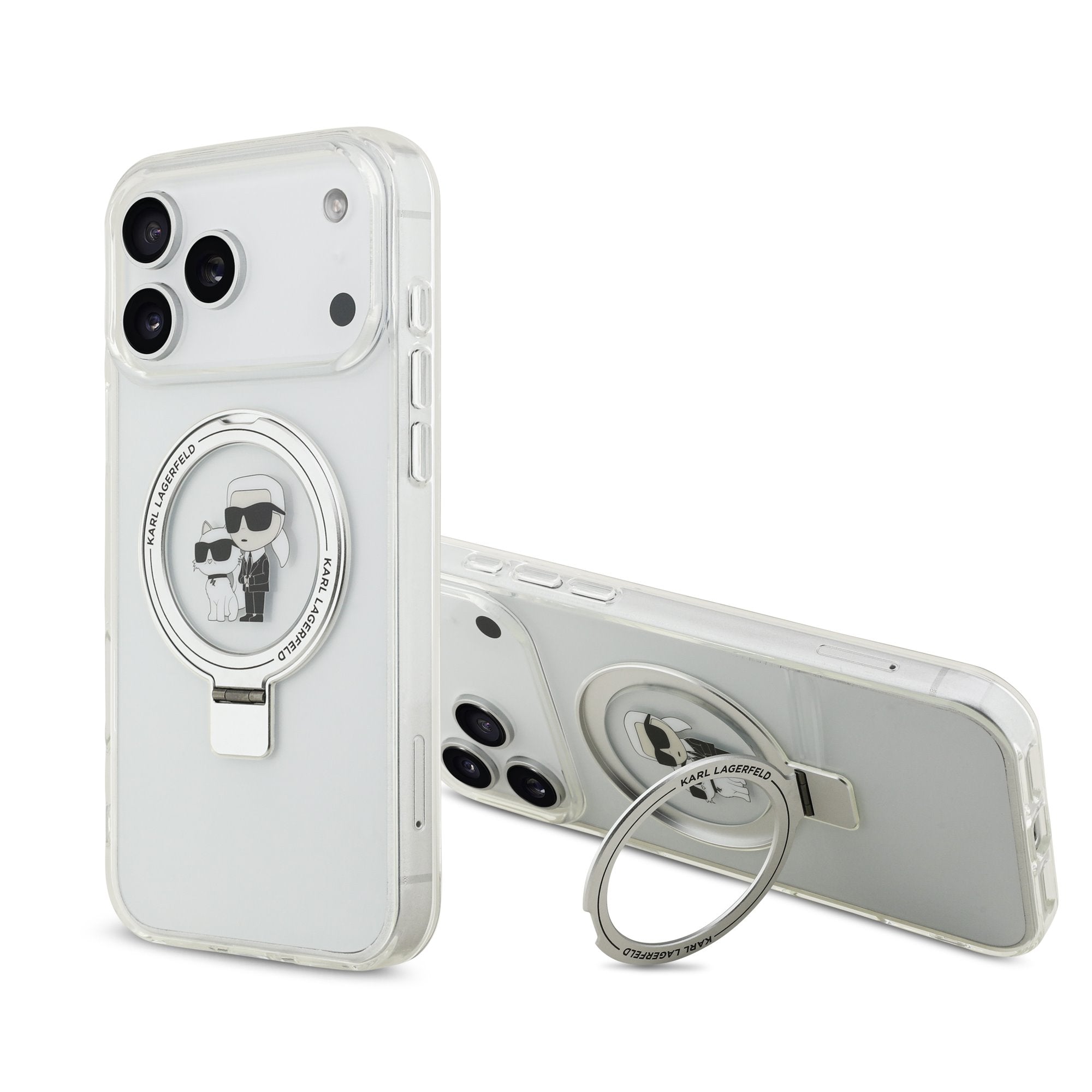 Karl Lagerfeld Ringstand Karl and Choupette MagSafe Zadní Kryt