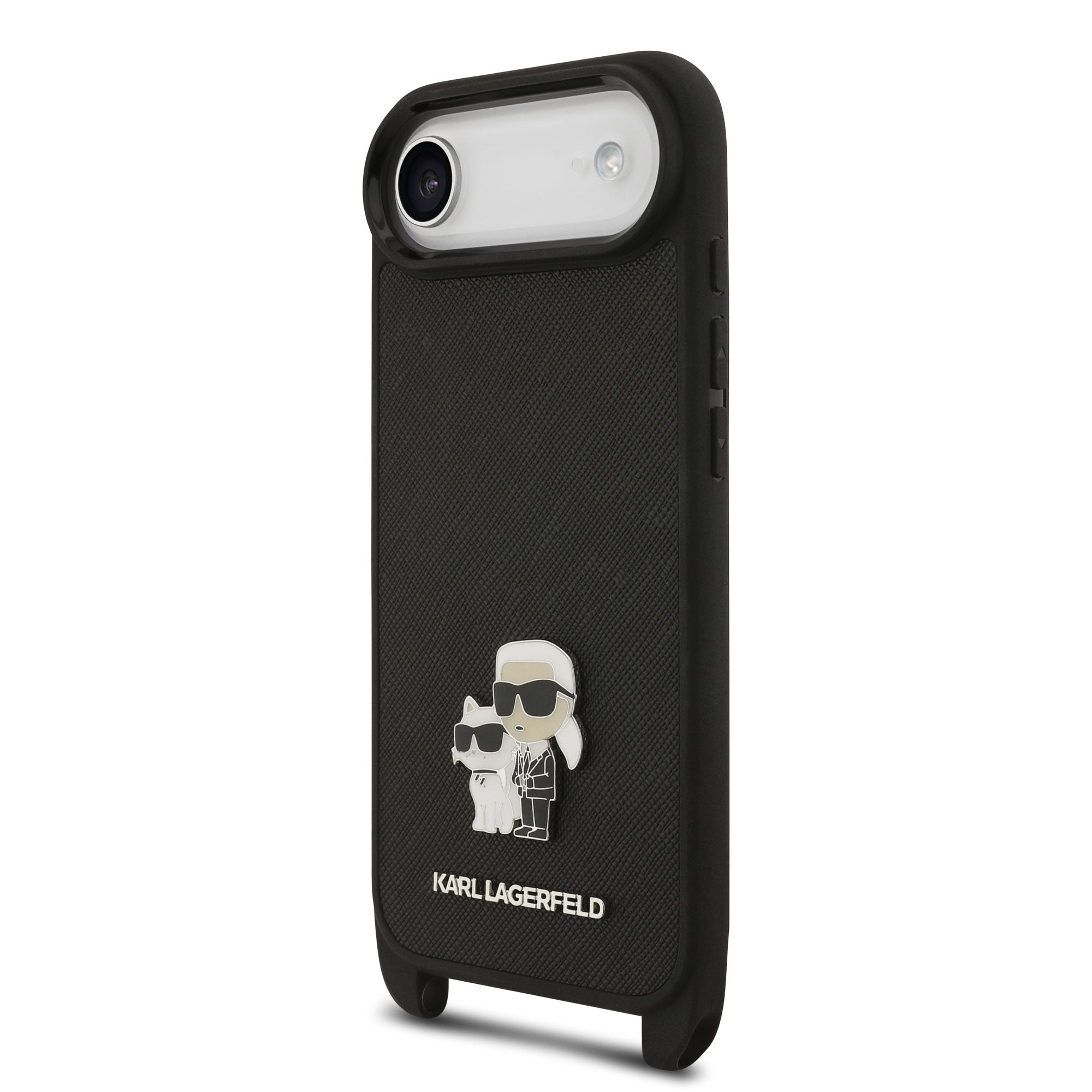 Karl Lagerfeld Saffiano Crossbody Popruh Metal Karl and Choupette Zadní Kryt