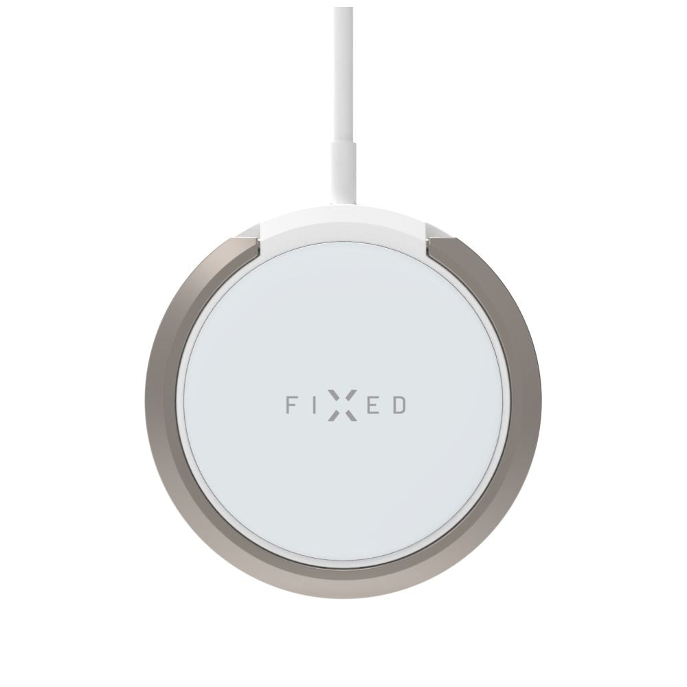 MagSafe 15W bezdrátová nabíječka se stojánkem FIXED bílá - pohled 1
