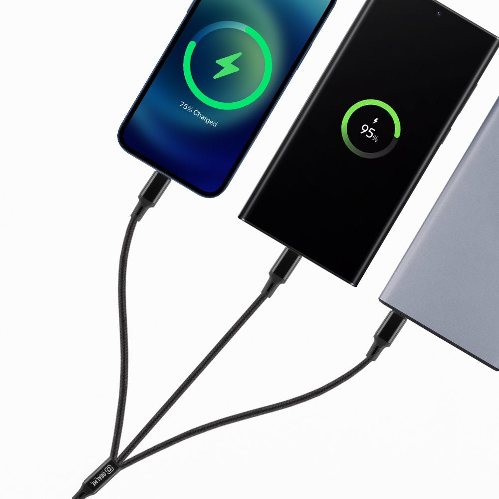 OBAL:ME 3v1 AllConnect Fast Charge USB-A na USB-C, Lightning, Micro-USB Kabel 12W 1,2m - pohled 1