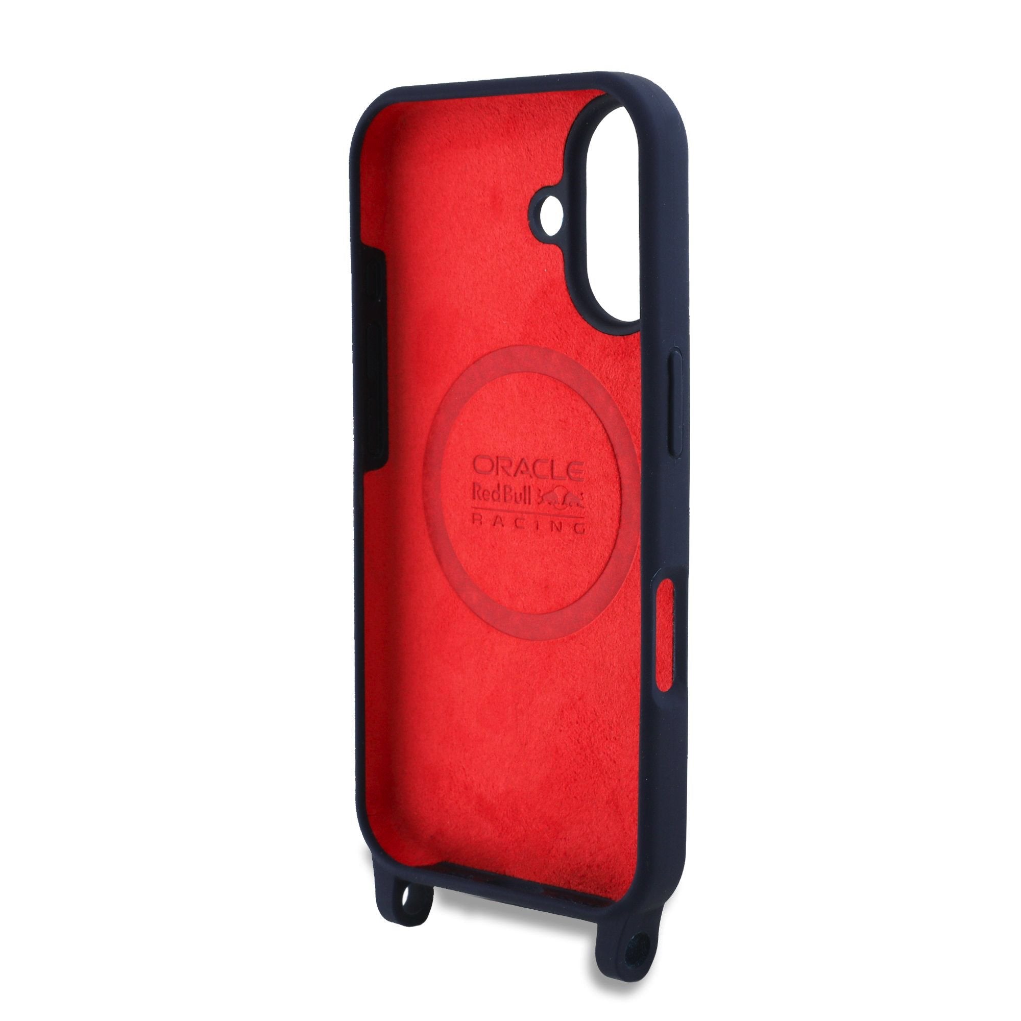 Red Bull MagSafe silikonový kryt na iPhone s crossbody popruhem – Vertical Logo - pohled 4