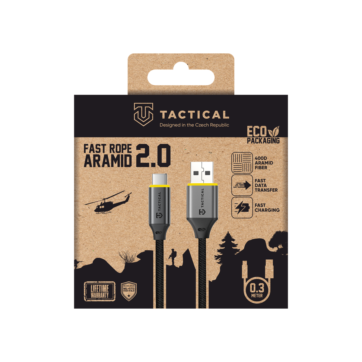 Tactical Fast Rope Aramid 2.0 Cable USB-A na USB-C 100W - pohled 6
