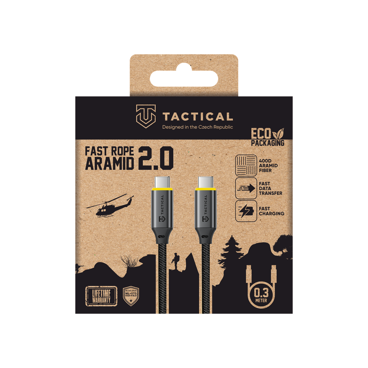 Tactical Fast Rope Aramid 2.0 Cable USB-C na USB-C 100W - pohled 6