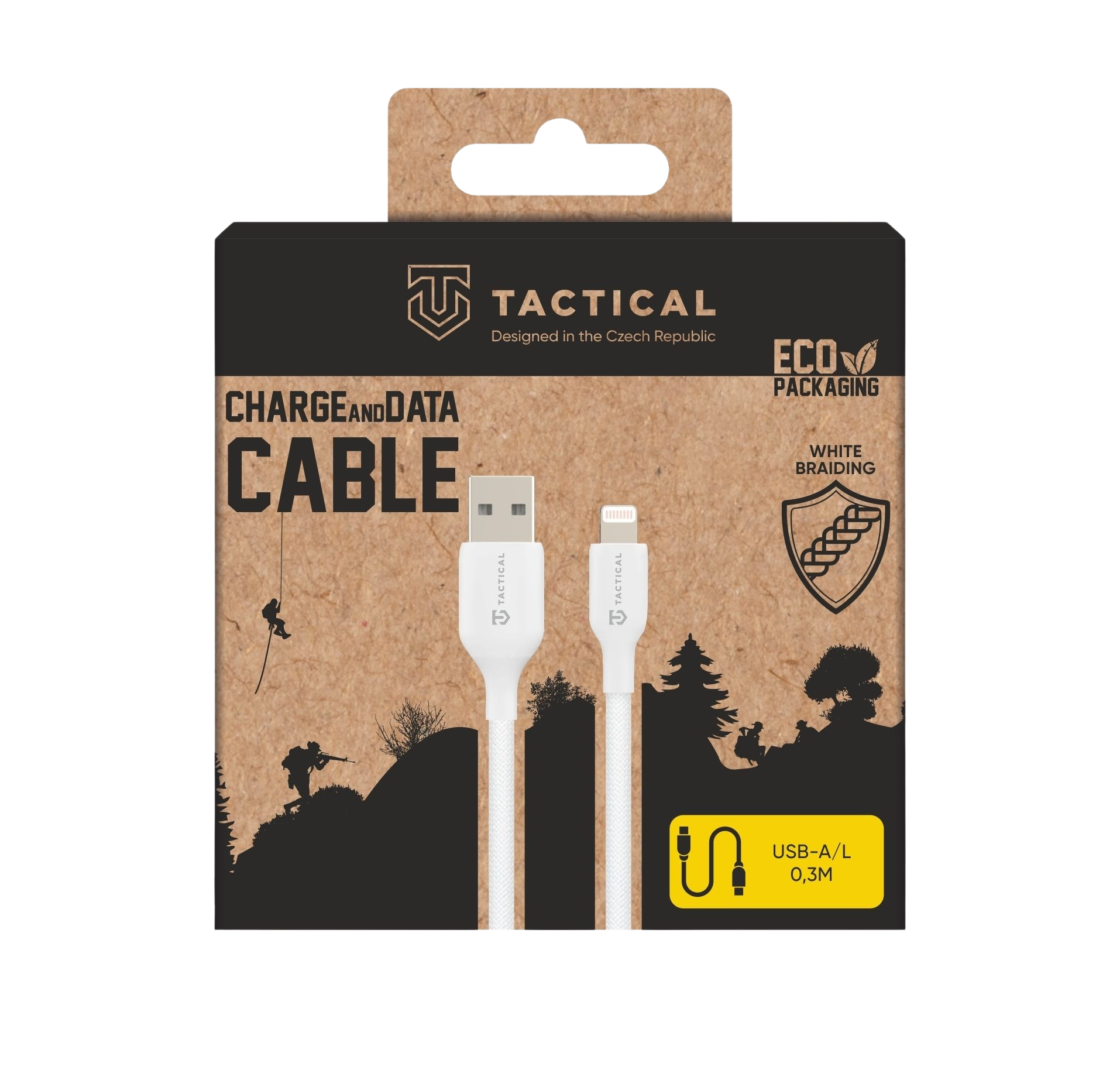 Tactical USB-A na Lightning 60W opletený kabel Stitch Thread - pohled 2