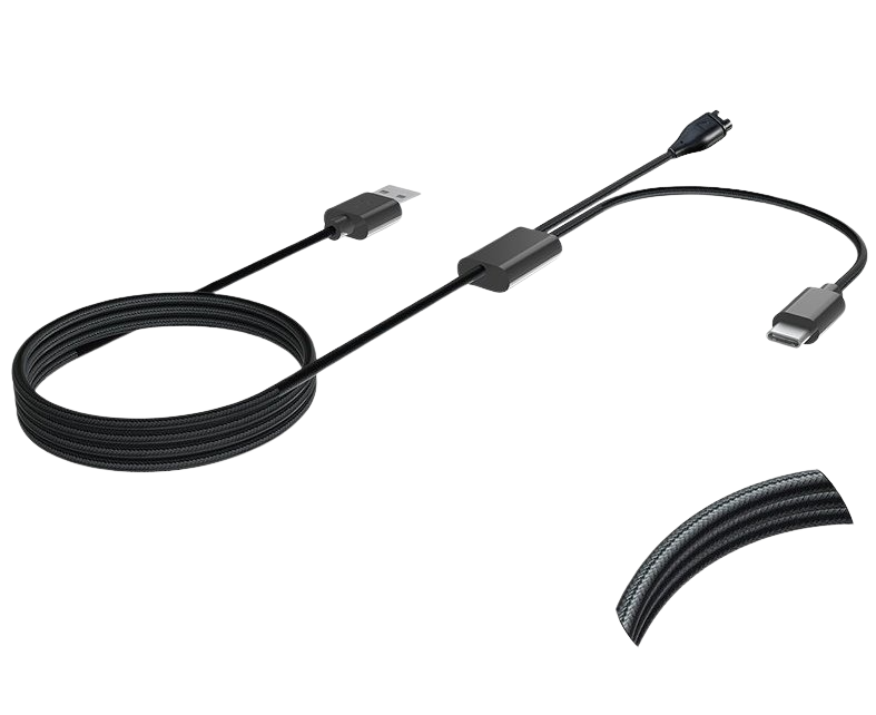 Tactical USB Nabíjecí Kabel 2v1 pro Garmin Fenix 7/8, Tactix 8 + USB-C - pohled 2