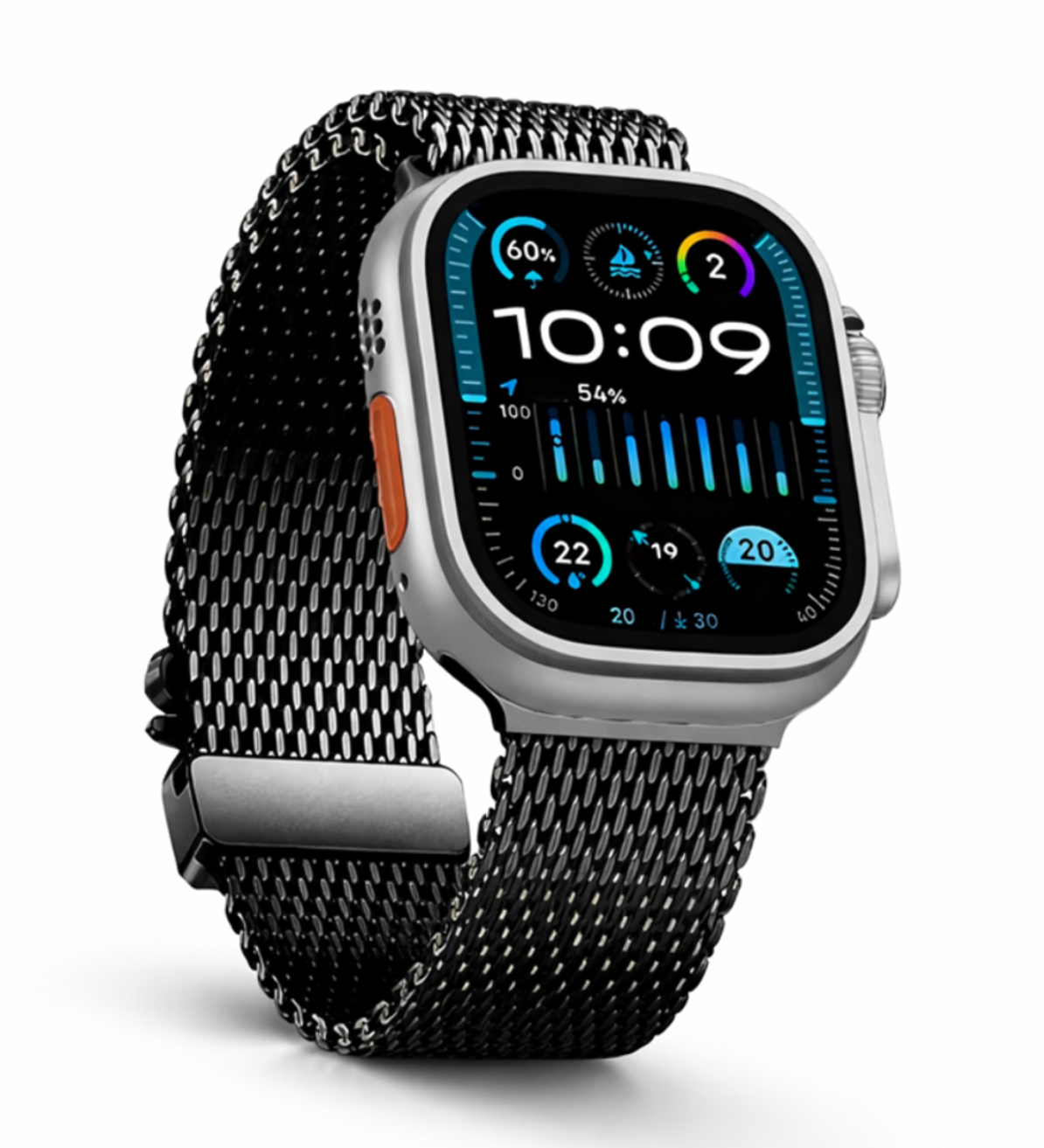 Ocelový milánský řemínek se sponou pro muže na Apple Watch 42/44/45/46/49mm - pohled 3