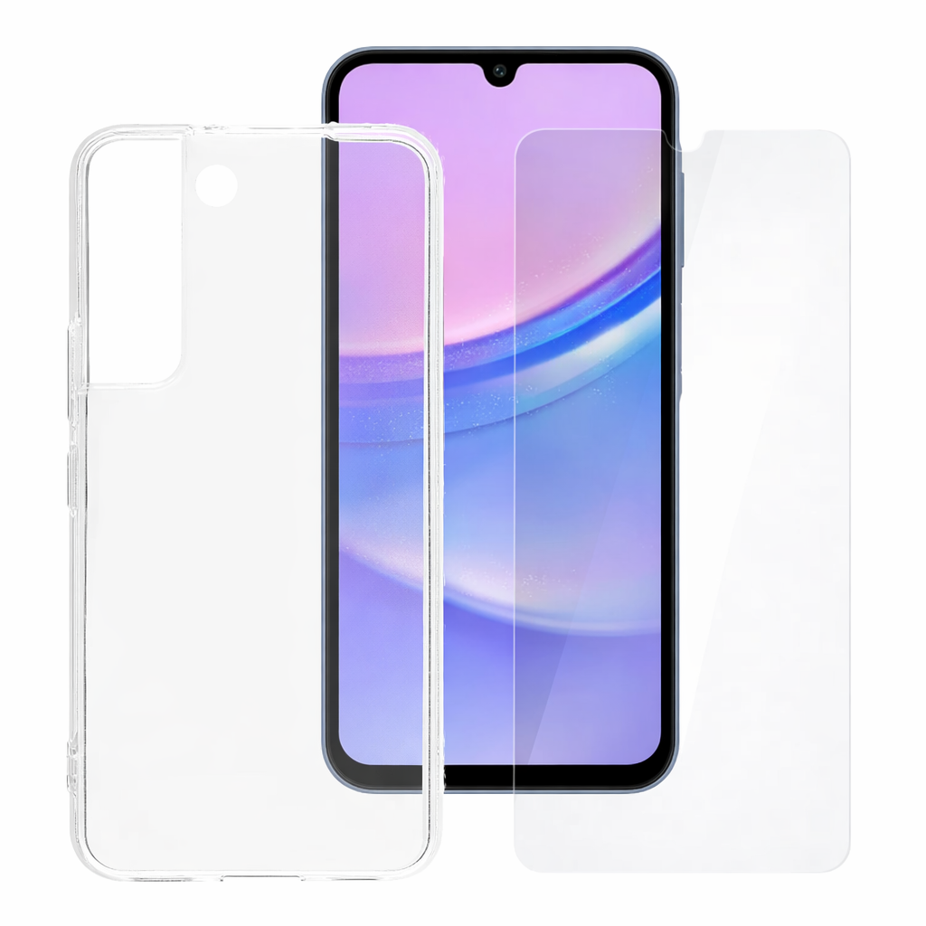 Sada průhledný kryt + ochranné sklo pro Samsung