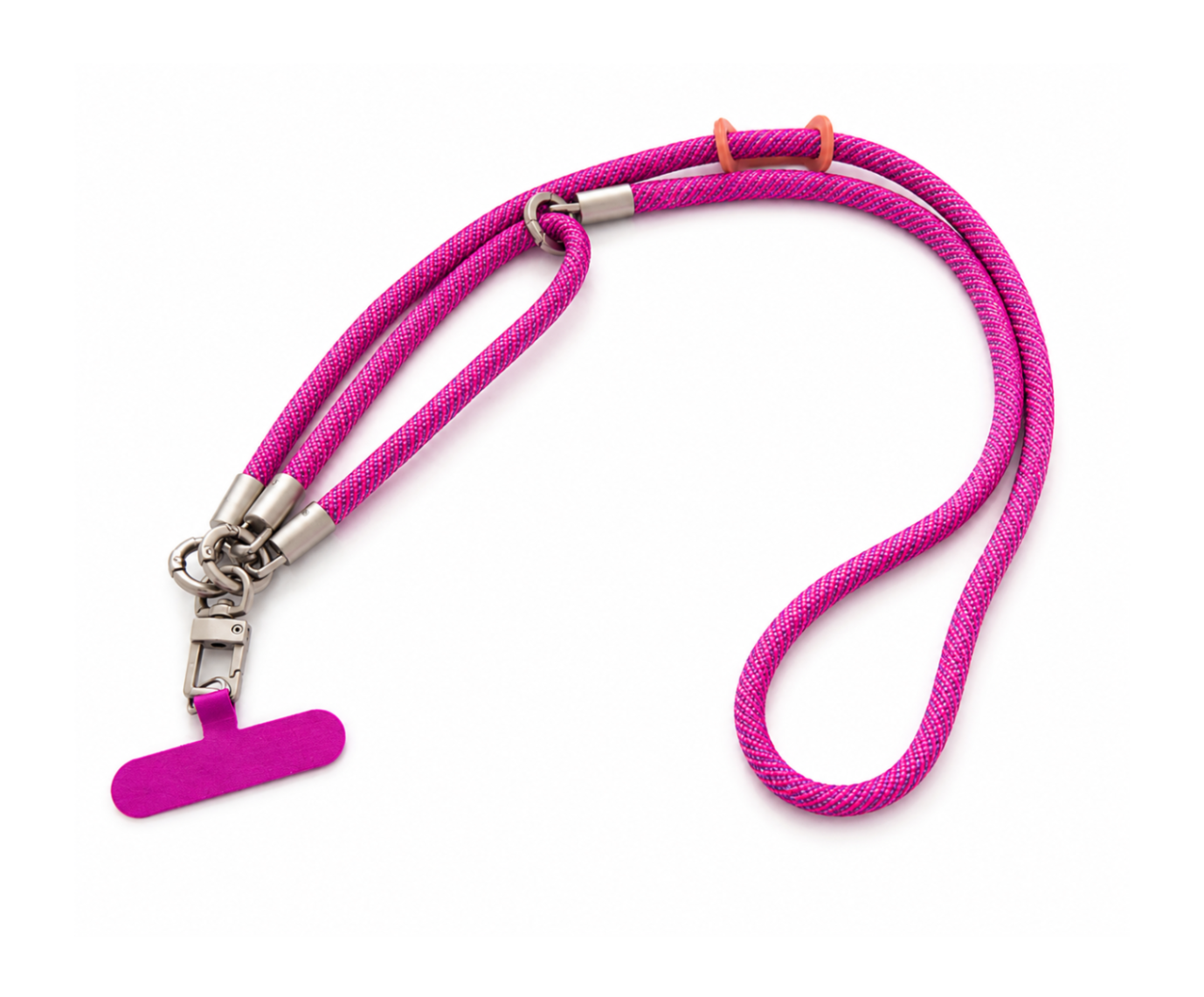 Pletený růžový popruh crossbody 2v1