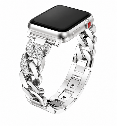 Dámský ocelový řemínek s kamínky na Apple Watch 42/44/45/46/49mm