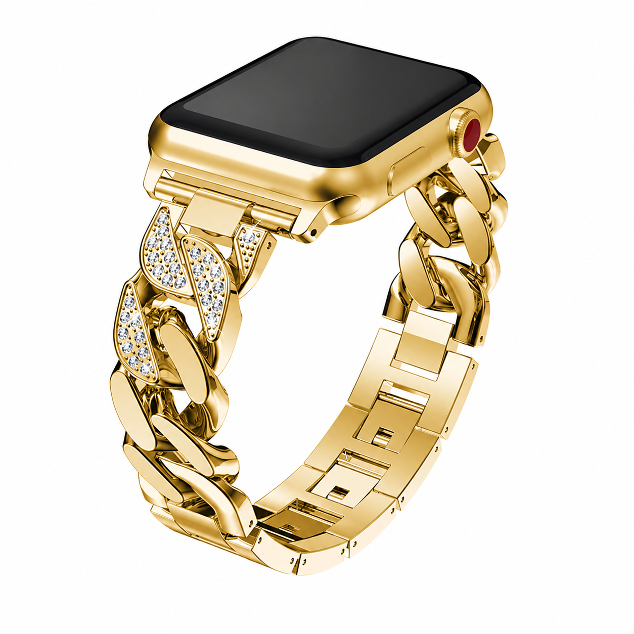 Dámský ocelový řemínek s kamínky na Apple Watch 42/44/45/46/49mm