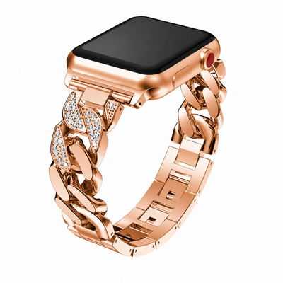Dámský ocelový řemínek s kamínky na Apple Watch 42/44/45/46/49mm