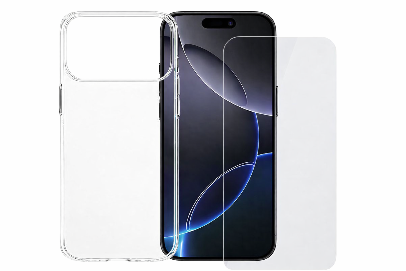 Sada průhledný kryt + ochranné sklo pro Apple iPhone