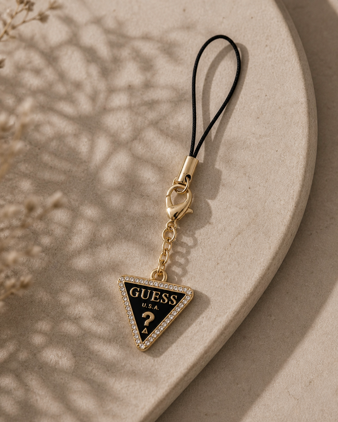Guess Přívěsek Strass Triangle Metal Logo